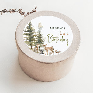 Sticker Rond Cadeau de fête d'anniversaire pour les animaux de 