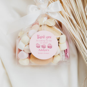 Sticker Rond Cadeau de fête de douche de mariée coeurs roses