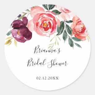 Sticker Rond Cadeau de Fête de Mariage Tropical Coloré d'Été