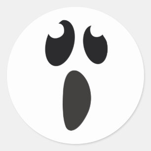 Sticker Rond Cadeau de fête d'Halloween "Trick or Treat" visage