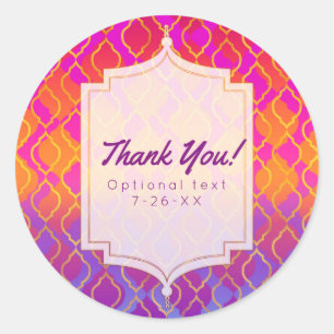 Sticker Rond Cadeau de fête glam arabian marocain aux couleurs