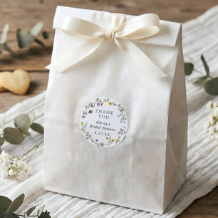 Sticker Rond Cadeau de Fleurs de Mariage Fleur de Printemps Sau