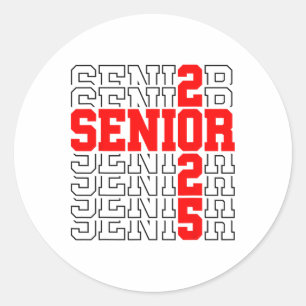 Sticker Rond Cadeau De Graduation Senior Cl De 2025 Senior 2025