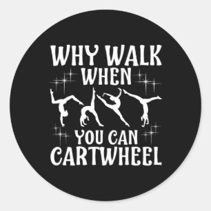 Sticker Rond Cadeau de gymnastique drôle pour filles et femmes
