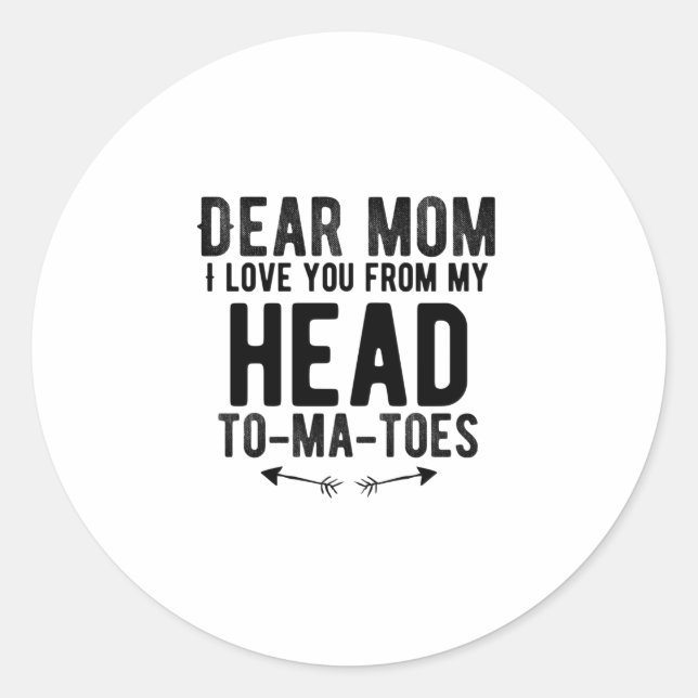 Sticker Rond cadeau de jour mère drôle pour mère maman (Devant)