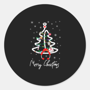 Sticker Rond Cadeau de l'infirmière Joyeux Noël Noël Infirm