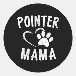 Sticker Rond Cadeau de maman Pointer Amoureux des animaux Vêtem
