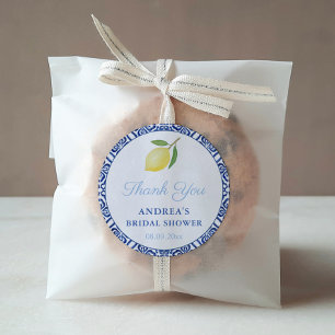 Sticker Rond Cadeau de mariage italien élégant de couleur bleue