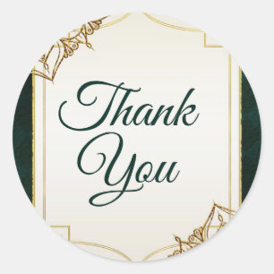 Sticker Rond Cadeau de mariage Nuits arabes marocaines vert et 