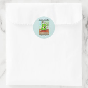 Sticker Rond Cadeau de mariage personnalisé pour couple amateur