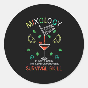 Sticker Rond Cadeau de Noël Bartender Mixologue