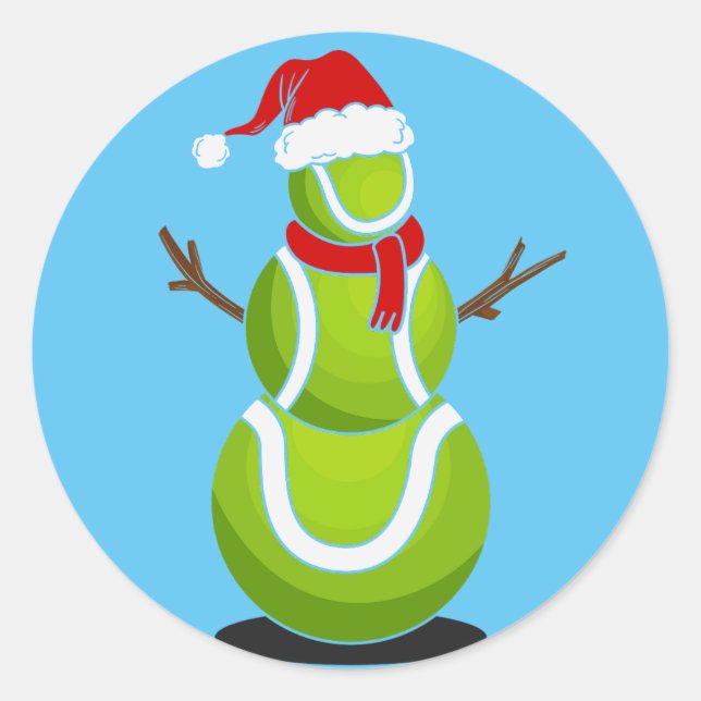 Sticker Rond cadeau de noël de tennis (Devant)