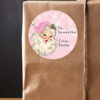 Cadeau de Noël du Père Noël à l'enfant Rose Vintag