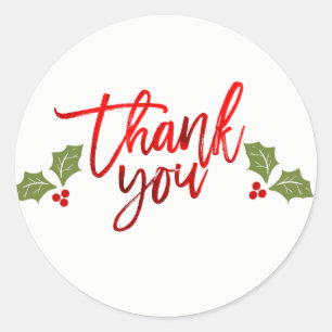 Sticker Rond Cadeau de Noël en feuille d'aluminium rouge brilla