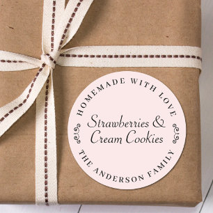 Sticker Rond Cadeau de pâtisserie personnalisé fait avec amour