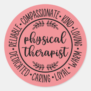 Sticker Rond Cadeau de physiothérapie, physiothérapie