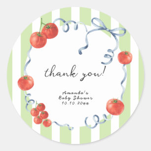 Sticker Rond Cadeau de remerciement de baby shower au bébé toma