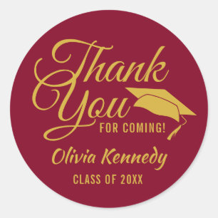 Sticker Rond Cadeau de remerciement de fête de fin d'études en 