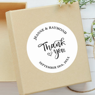 Sticker Rond Cadeau de remerciement de mariage calligraphié sim