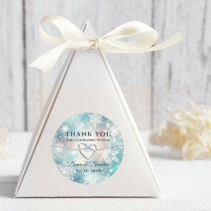 Sticker Rond Cadeau de remerciement de mariage d'hiver