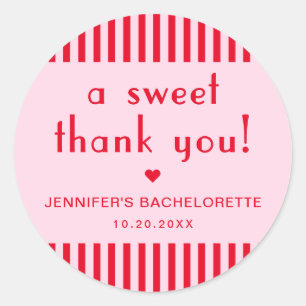 Sticker Rond Cadeau de remerciement enterrement de vie de jeune