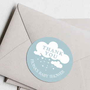 Sticker Rond Cadeau de remerciement pour Baby Shower Cute Cloud