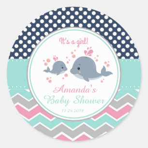 Sticker Rond Cadeau de remerciement pour Baby Shower Maman et B