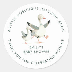 Sticker Rond Cadeau de remerciement pour Baby Shower Oie Ridicu