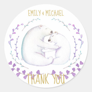 Sticker Rond Cadeau de remerciement pour couple de Noël à l'aqu