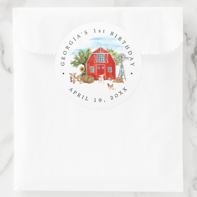 Sticker Rond Cadeau de remerciement pour une fête d'anniversair (Sac)