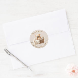 Sticker Rond Cadeau de remerciement pour une fête prénatale ave