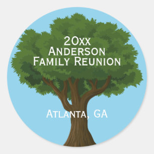 Sticker Rond Cadeau de réunion de famille personnalisé