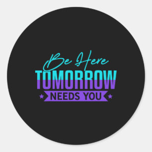 Sticker Rond Cadeau de sensibilisation à la prévention du suici