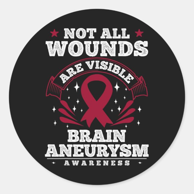 Sticker Rond Cadeau De Sensibilisation À L'Anévrisme Du Cerveau (Devant)