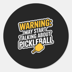 Sticker Rond Cadeau de sport drôle de pickleball grand-père din