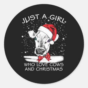 Sticker Rond Cadeau de vache Juste Une Fille Qui Aime Les Vach