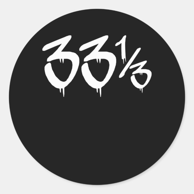 Sticker Rond Cadeau de ventilateur vinyle Hip hop de 33 tr/min (Devant)