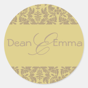 Sticker Rond Cadeau des chasseurs d'enveloppes avec monogramme