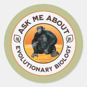 Sticker Rond Cadeau d'humour sur l'évolution pour un professeur