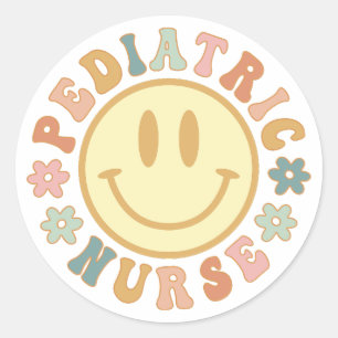 Sticker Rond Cadeau d'infirmière pédiatrique mignon   Soins inf