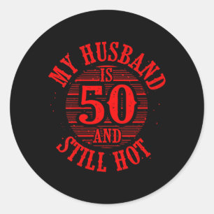 Sticker Rond Cadeau drôle de 50e anniversaire pour la femme Mar