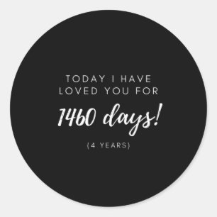 Sticker Rond Cadeau du 4e anniversaire pour ami petit ami