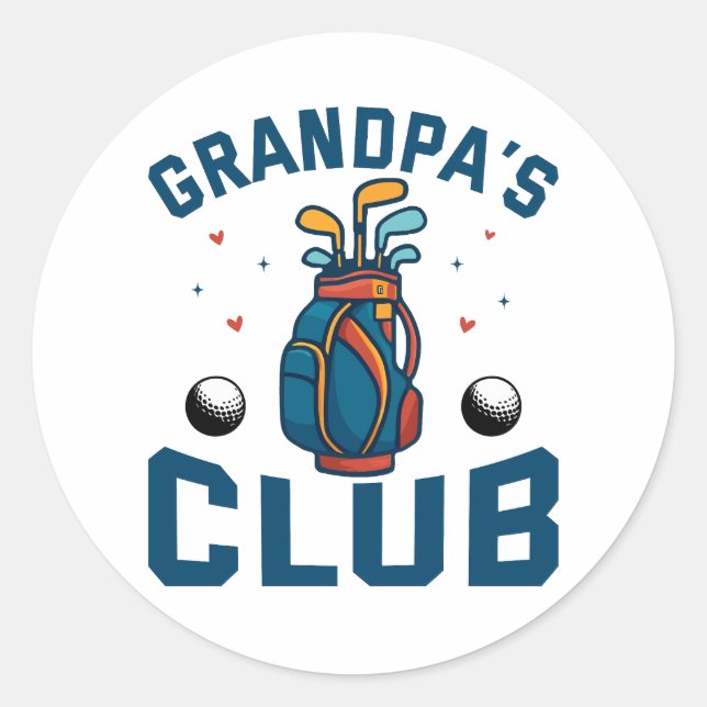 Sticker Rond Cadeau du club de golf de grand-père (Devant)