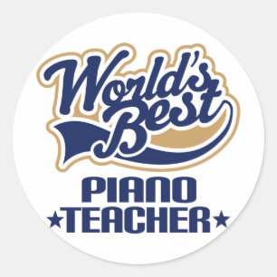 Sticker Rond Cadeau enseignant de piano