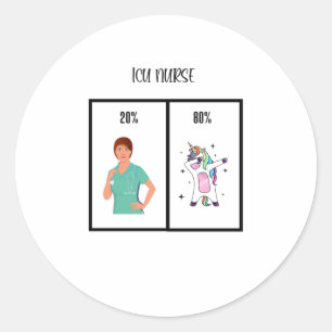 Sticker Rond Cadeau Infirmier De L'UTI Pour Les Infirmières De