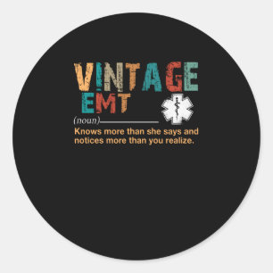 Sticker Rond Cadeau infirmière Cadeau Vintage EMT Nurse Lover