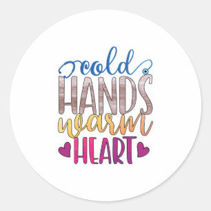 Sticker Rond Cadeau infirmière Coeur chaud des mains froides