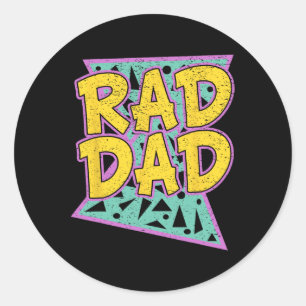 Sticker Rond Cadeau Jour Pour Papa Rad Papa Chemise