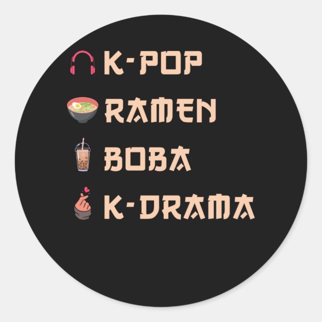Sticker Rond Cadeau KPOP (Devant)