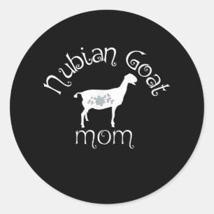 Sticker Rond Cadeau maman chèvre Nubian